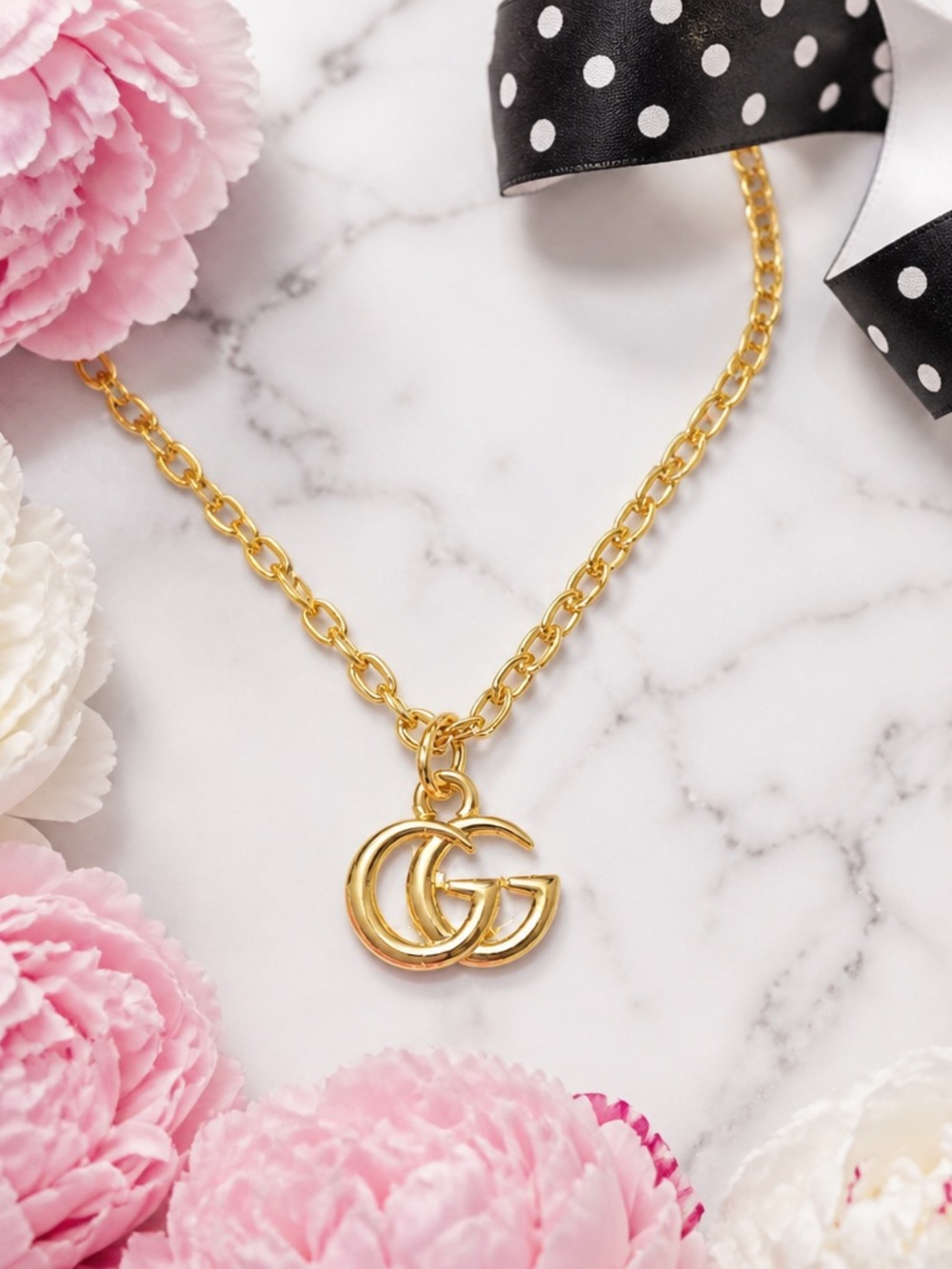 Gold Double-G Pendant Necklace - Women Jewelry
